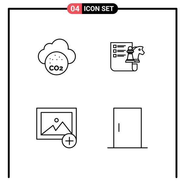 设置4个现代的UI图标符号为空气图片下载