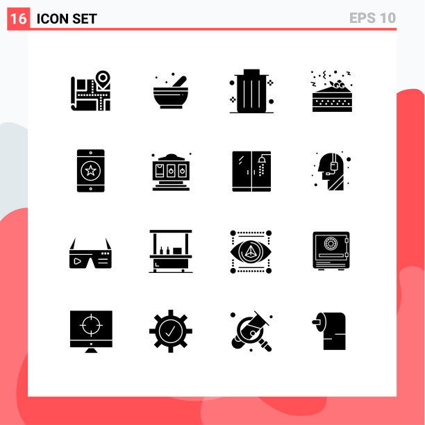 将16个实字形、符号和符号分组图片下载