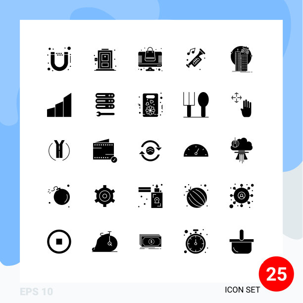 包25个创造性固体符号技术图片下载