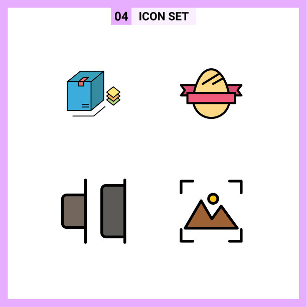 包4创意填充线平面颜色盒图片下载