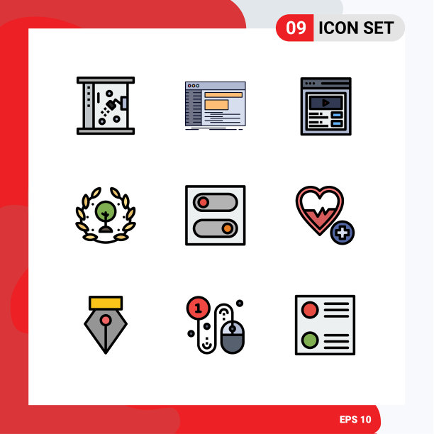 象形图设置9个简单的填充线平色图片下载