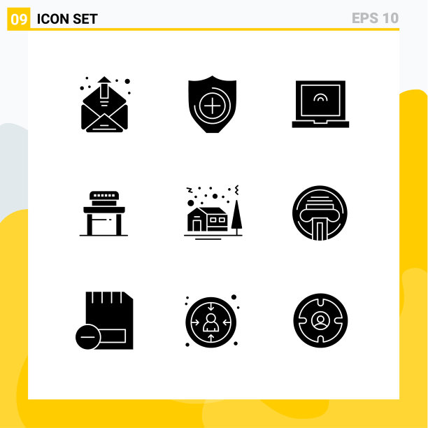 股票图标包9行符号和符号图片下载