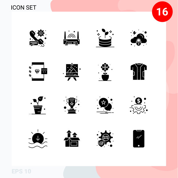 设置16个商业实体雕文包图片下载