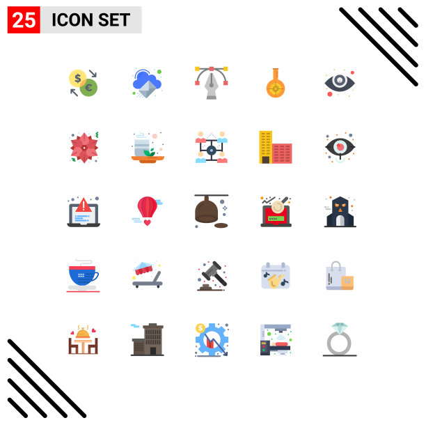 25用户界面平面彩色包装现代标识图片下载