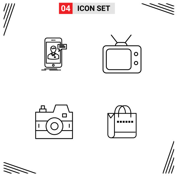 象形图设置4个简单的填充线平色图片下载