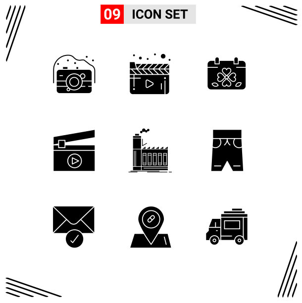 设置9个现代UI图标符号标志图片下载