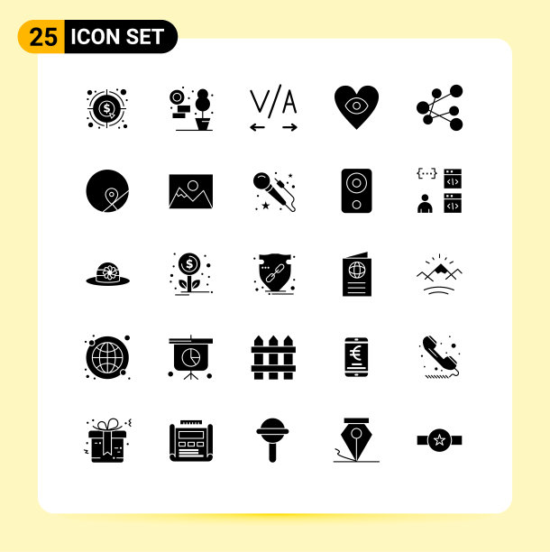 股票图标包25行符号和符号图片下载