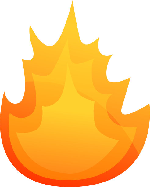 大火焰火焰卡通风格的图标图片下载