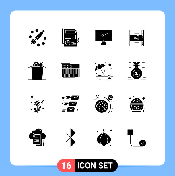 16个适用于网络和移动的通用实体符号图片下载