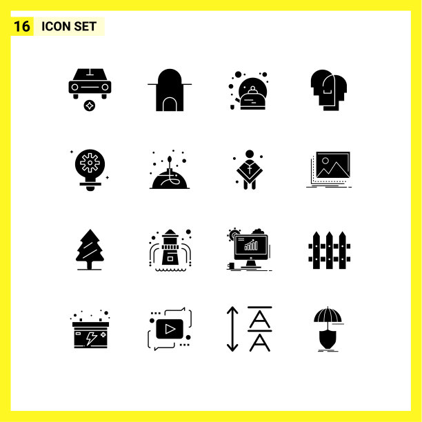 用户界面包16个基本固字形图片下载