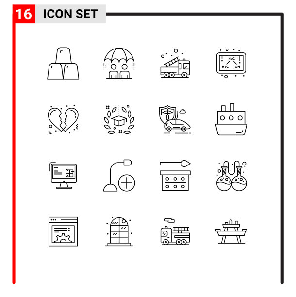 移动界面大纲集16个象形图图片下载