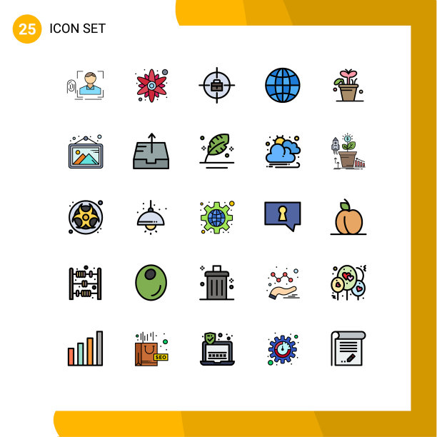 25个通用填充线平色标志符号图片下载