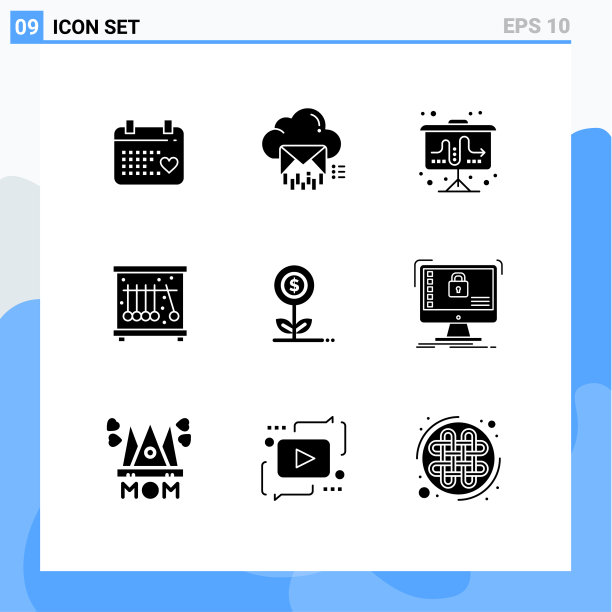 立体字形包9个通用符号增长图片下载