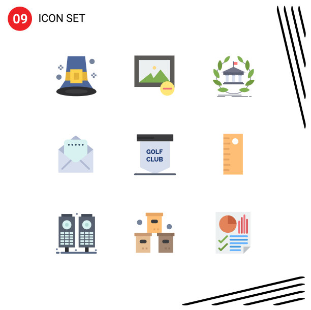 设置9商业平面颜色包装高尔夫图片下载