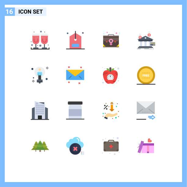 股票图标包16行符号和符号图片下载