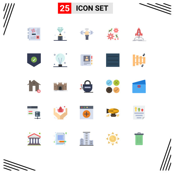 25个创意图标的现代符号和符号图片下载