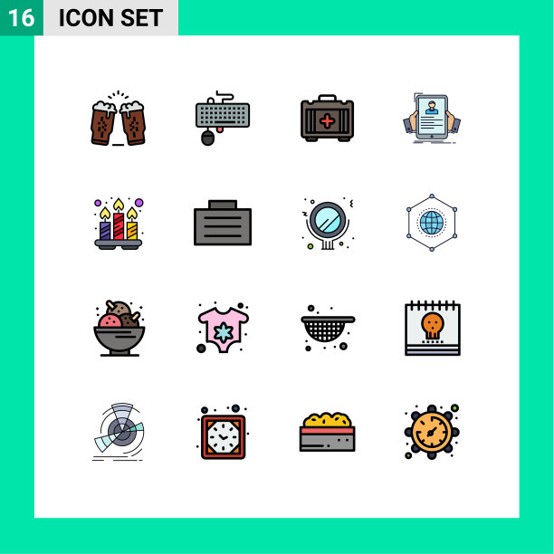 组16平色填充线标志和图片下载