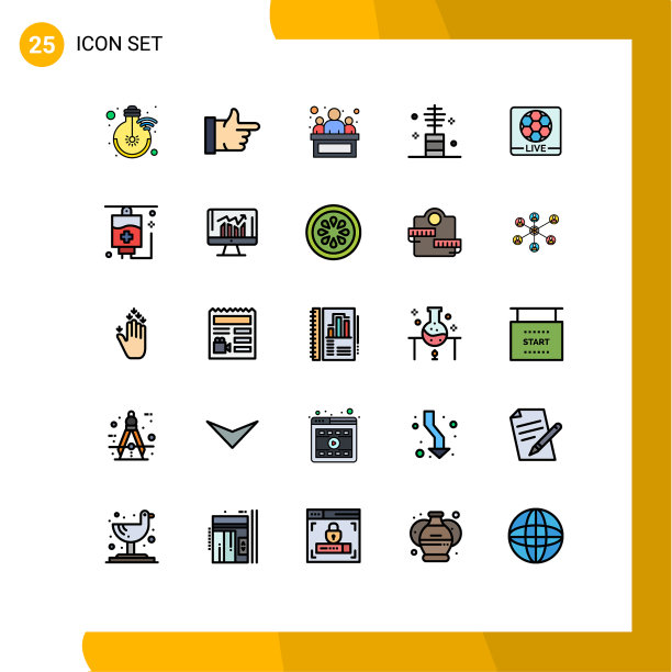 设置25商业填充线平面颜色包图片下载