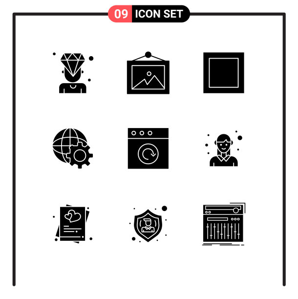 打包9个创造性的固体雕文女性化身图片下载