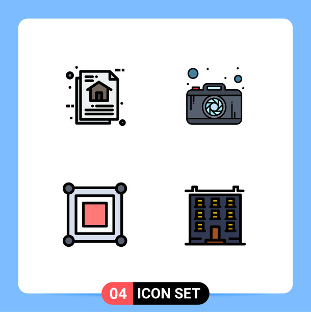 设置4个现代UI图标符号标志图片下载