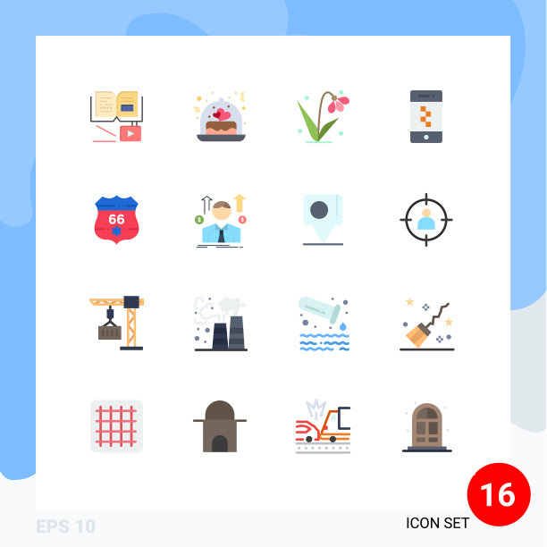 现代设置16平色象形盾牌图片下载