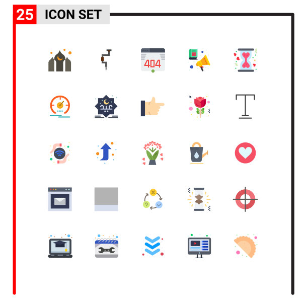 可编辑线包25个简单的平面颜色图片下载