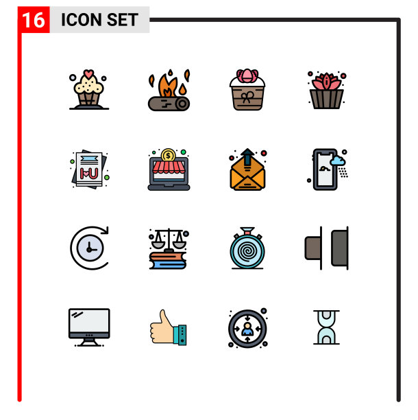 现代集16平色填充线条图片下载