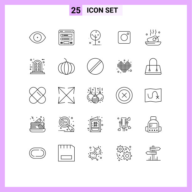 25个通用线符号符号社会图片下载