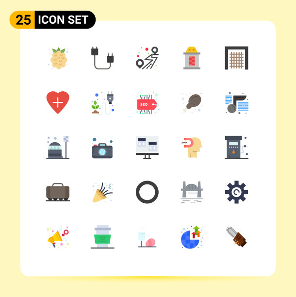 移动界面平色设25个象形图图片下载