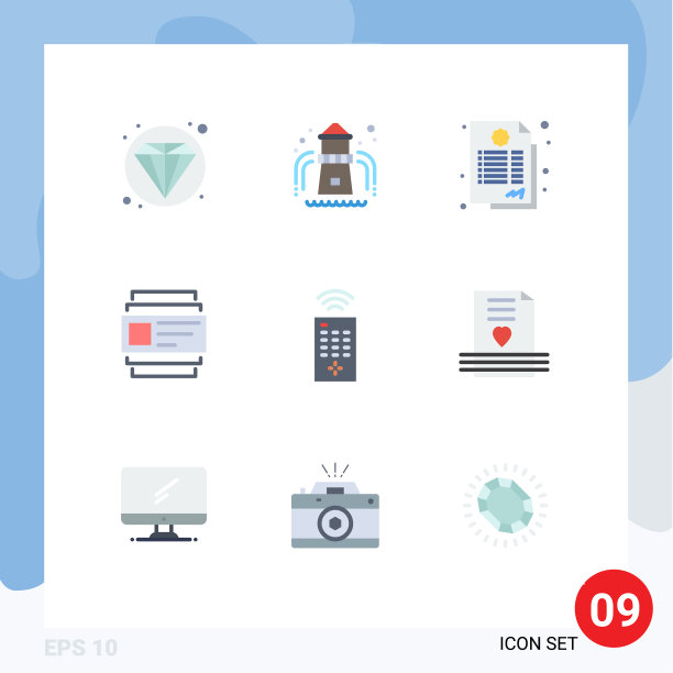 9 .平面色彩概念的网站，移动和应用程序图片下载