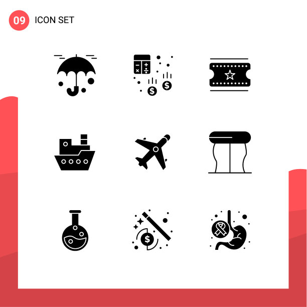 为飞机电子商务在网格上设置9个实字形图片下载