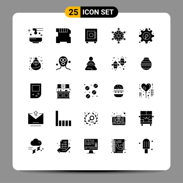 25固体字形概念的网站移动和图片下载