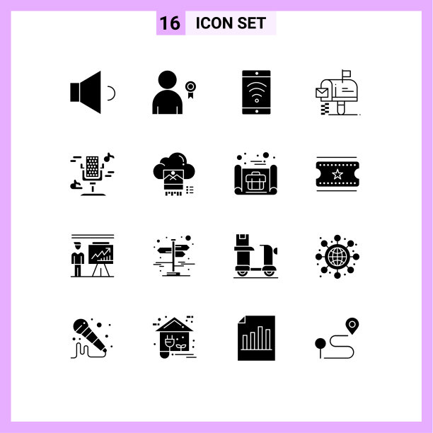 在栅格上设置16个实字形图片下载
