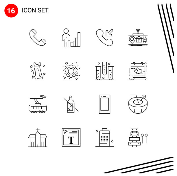 第十六组勾勒服装的标志和符号图片下载