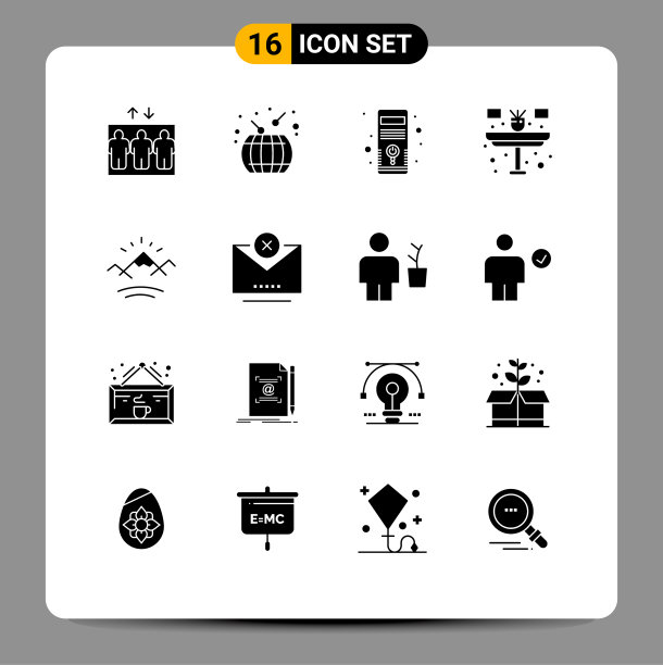 将16个实字形、符号和符号分组图片下载