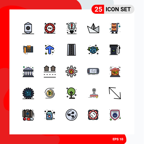 25个创意图标的现代符号和符号图片下载