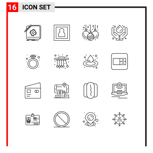 设置16个商业轮廓包钻石图片下载