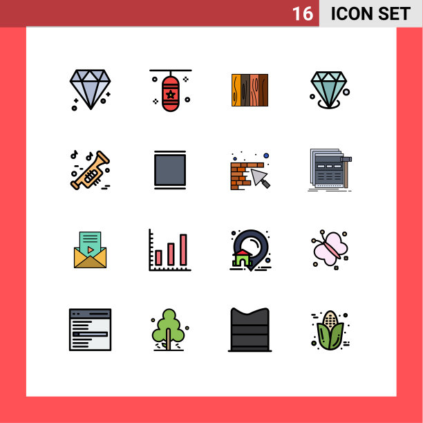 股票图标包16行符号和符号图片下载