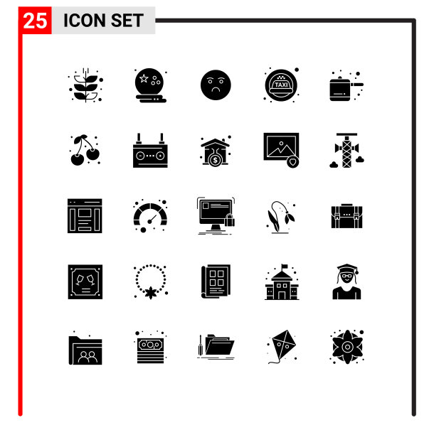 设置25个现代UI图标符号标志图片下载