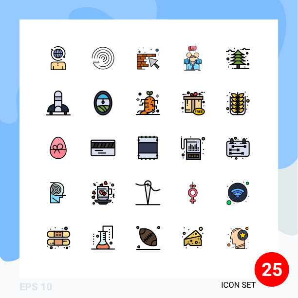 在网格上设置25个填充线平面颜色图片下载