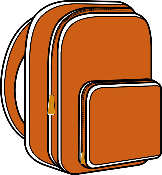 橙色书包图标图片下载