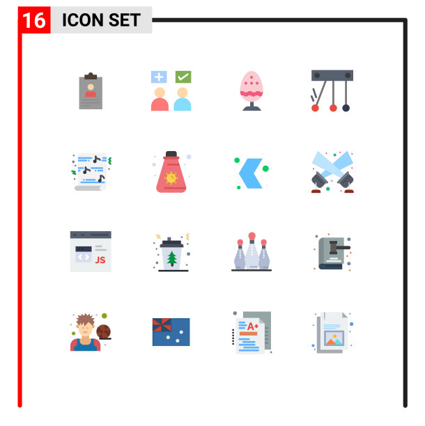 16个主题平色和可编辑的符号图片下载