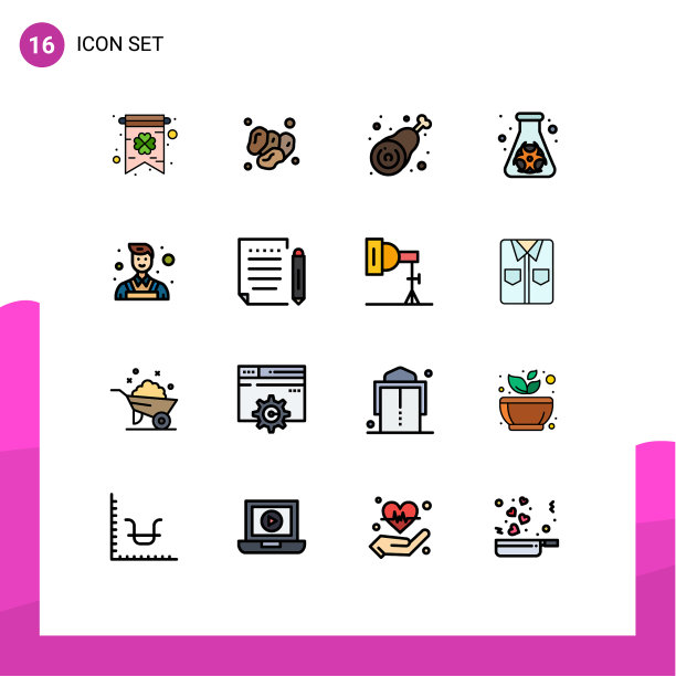 组16平色填充线标志和图片下载