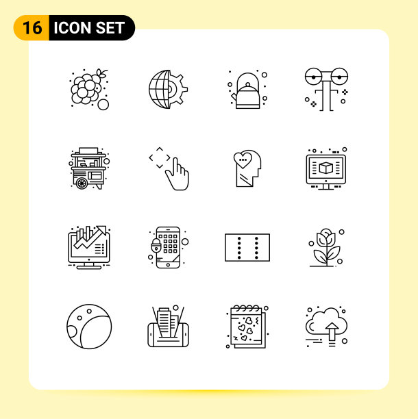 包16个创意食物怪物轮廓图片下载