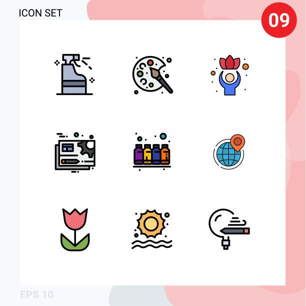 第九组填充线和平色标志图片下载