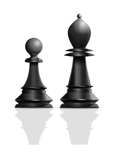 国际象棋概念黑兵和黑主教图片下载