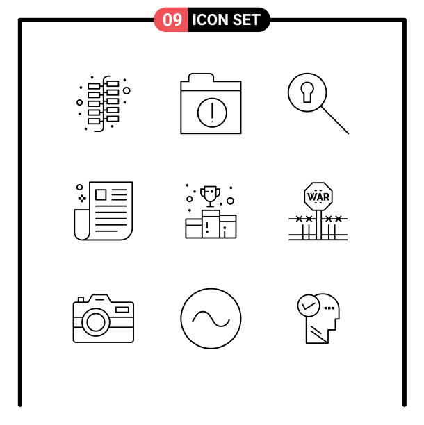 9组现代轮廓设定奖章奖励图片下载