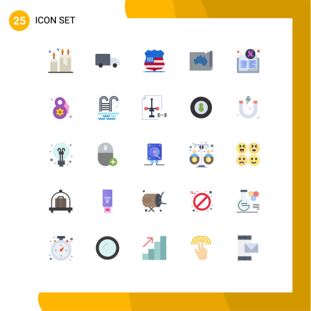 25用户界面平面彩色包装现代标识图片下载
