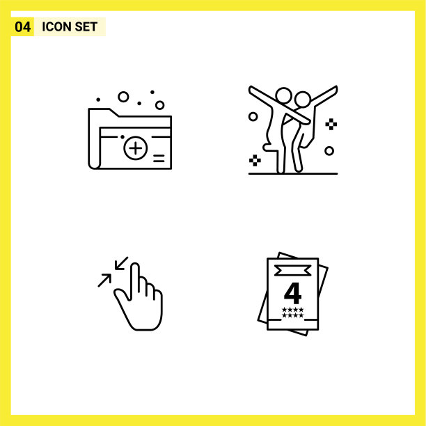 包4个创意填充线平色图片下载