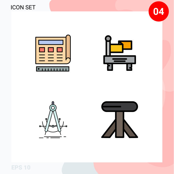 设置4个现代UI图标符号标志图片下载